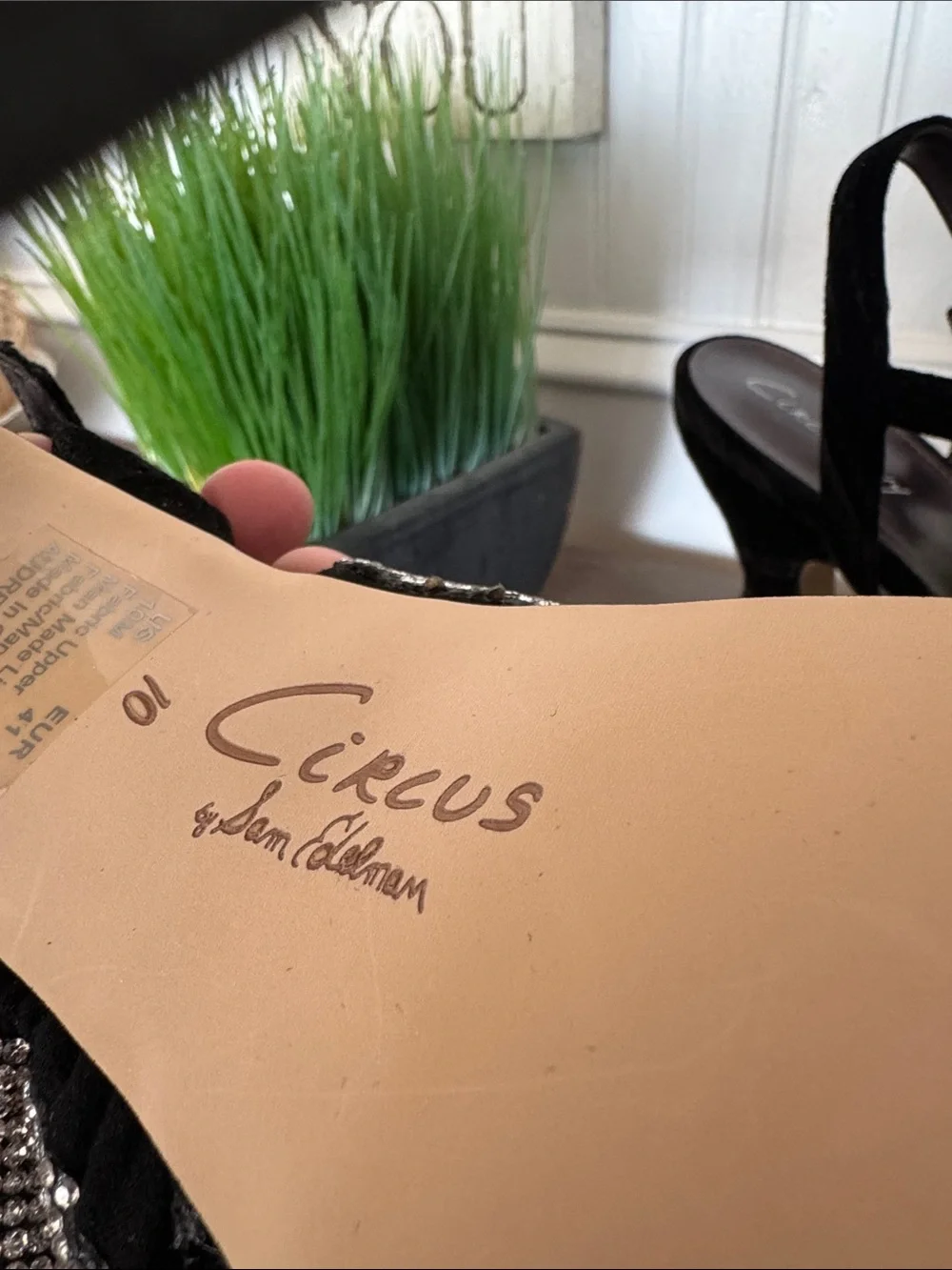 Sam Edelman NY Circus Edgy Rhinestone Bow Black Velvet Platform Sz10